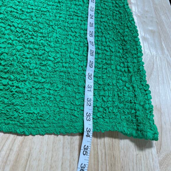 Rails NWT Julie Mini Dress Clover Green Size M Retro 90s Popcorn Fabric Stretchy - Picture 9 of 9